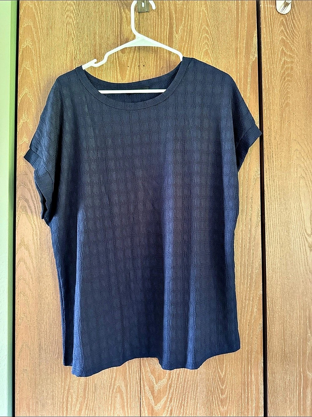 DOKOTOO Women's Textured Tunic in Blue Size Large